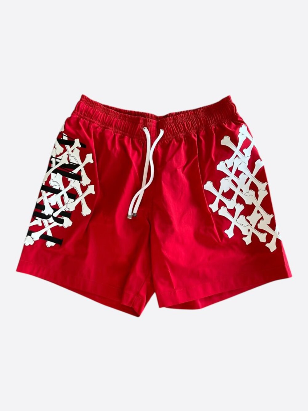 Amiri Red & White Bones Swimshorts